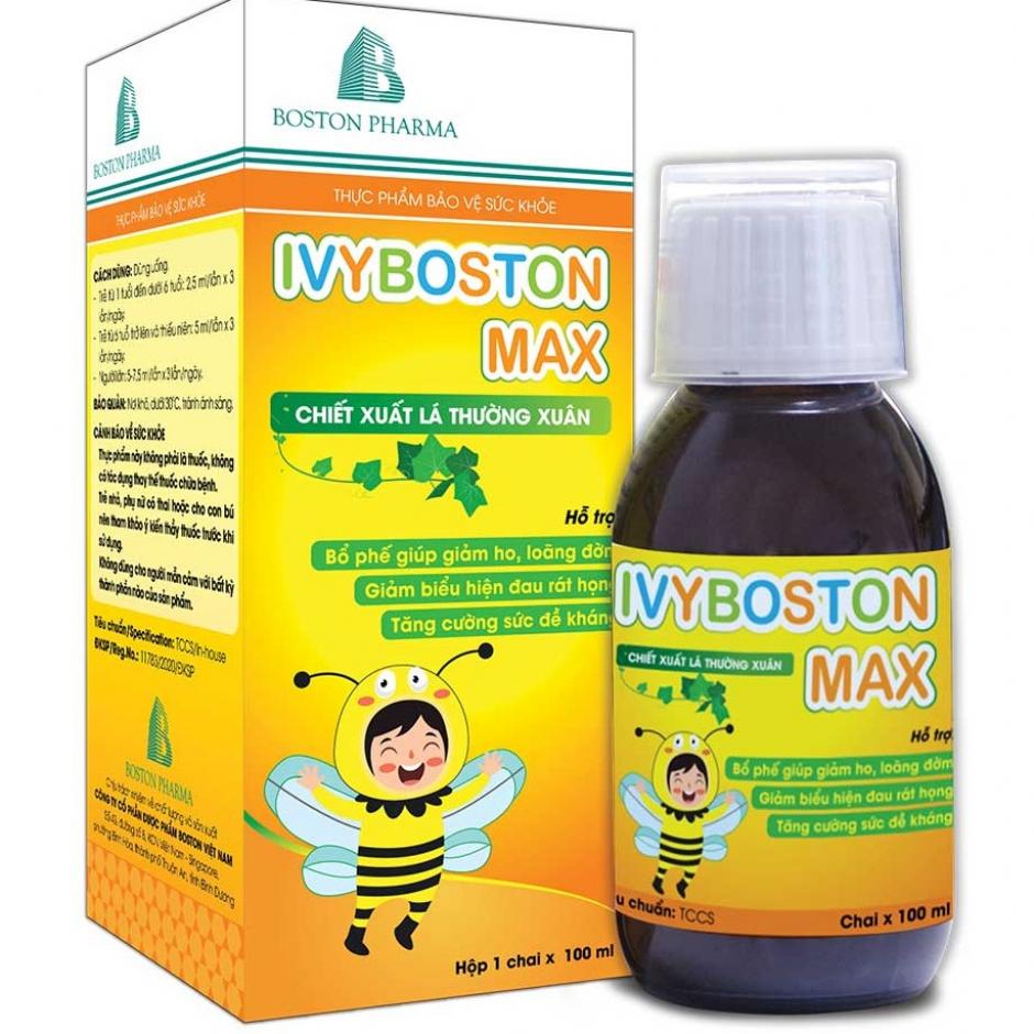 Ivyboston Max giúp giảm ho khan và ho có đờm