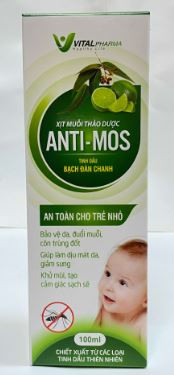Xịt muỗi thảo dược Anti Mos hộp 1 chai 100ml