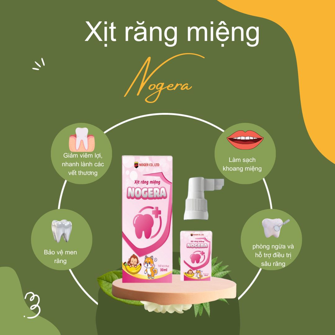 Xịt răng miệng Nogera xịt trực tiếp vào răng sâu, răng bị tổn thương, vùng bị viêm loét trong khoang miệng