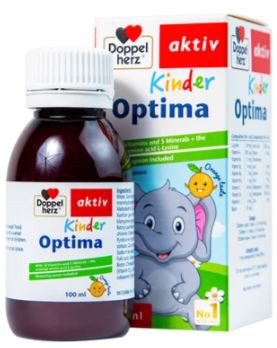 Dung dịch Kinder Optima Doppelherz Aktiv cung cấp L-lysine, một số vitamin và khoáng chất (100ml)