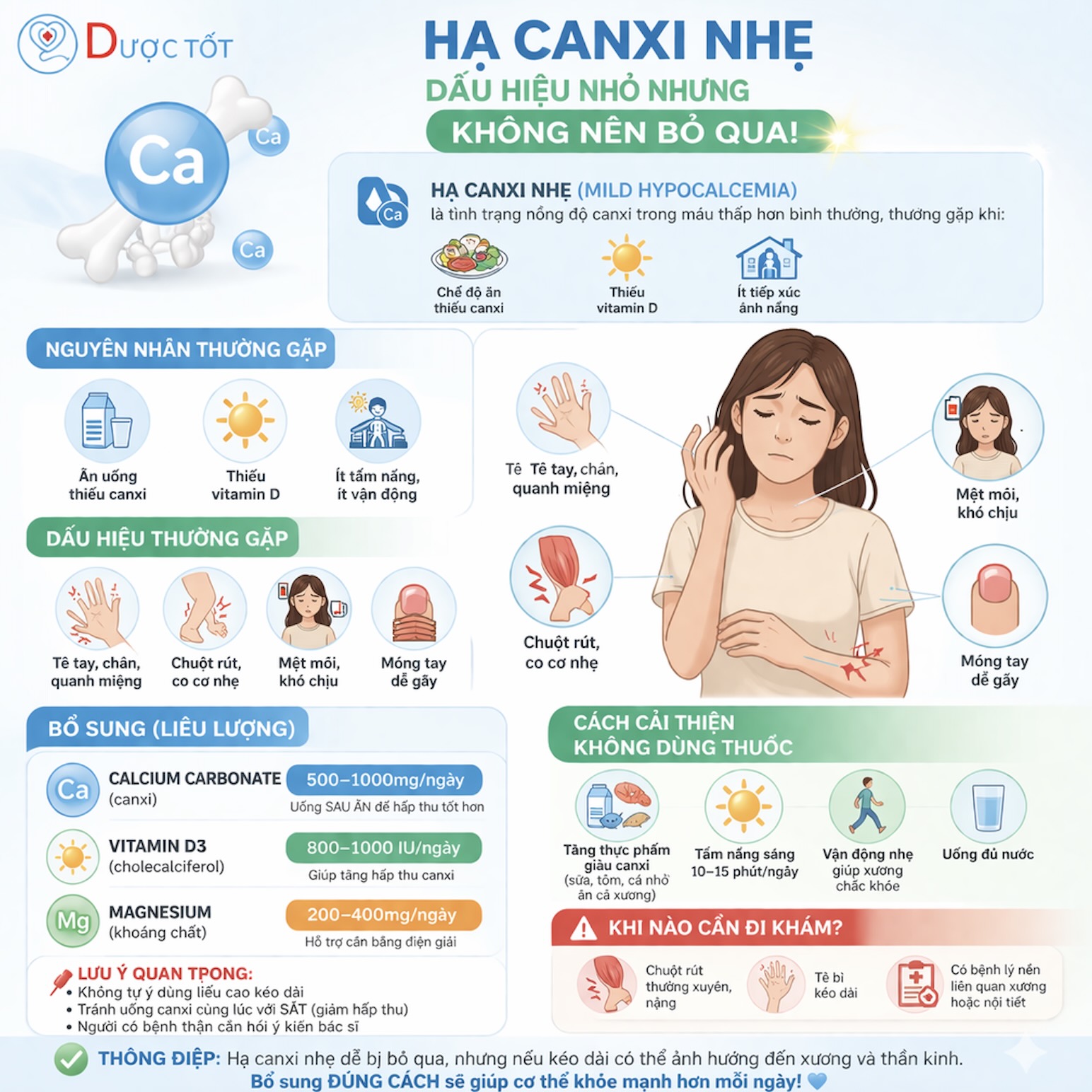 HẠ CANXI NHẸ – DẤU HIỆU NHỎ NHƯNG KHÔNG NÊN BỎ QUA