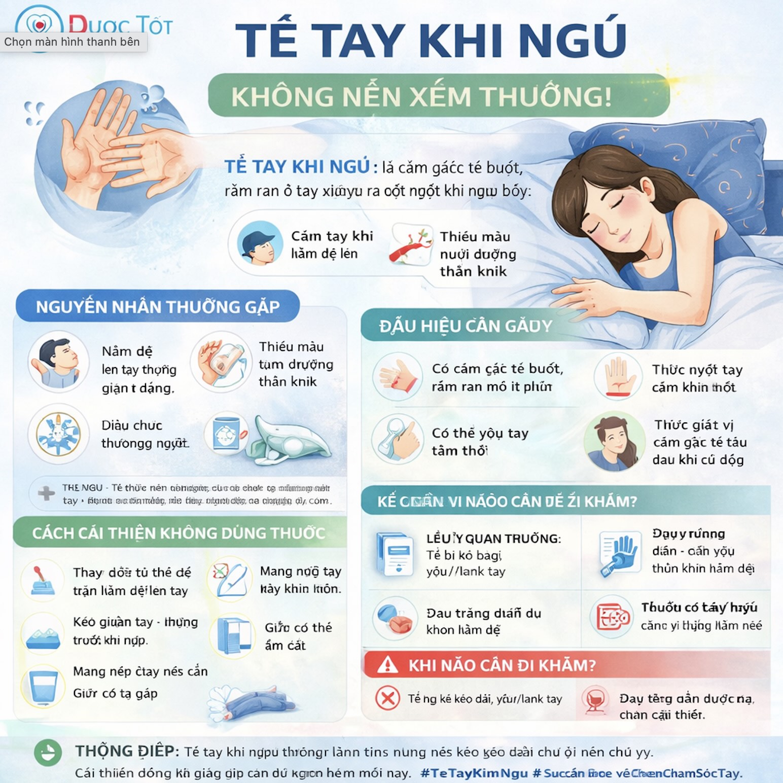 TÊ TAY KHI NGỦ – ĐỪNG CHỦ QUAN