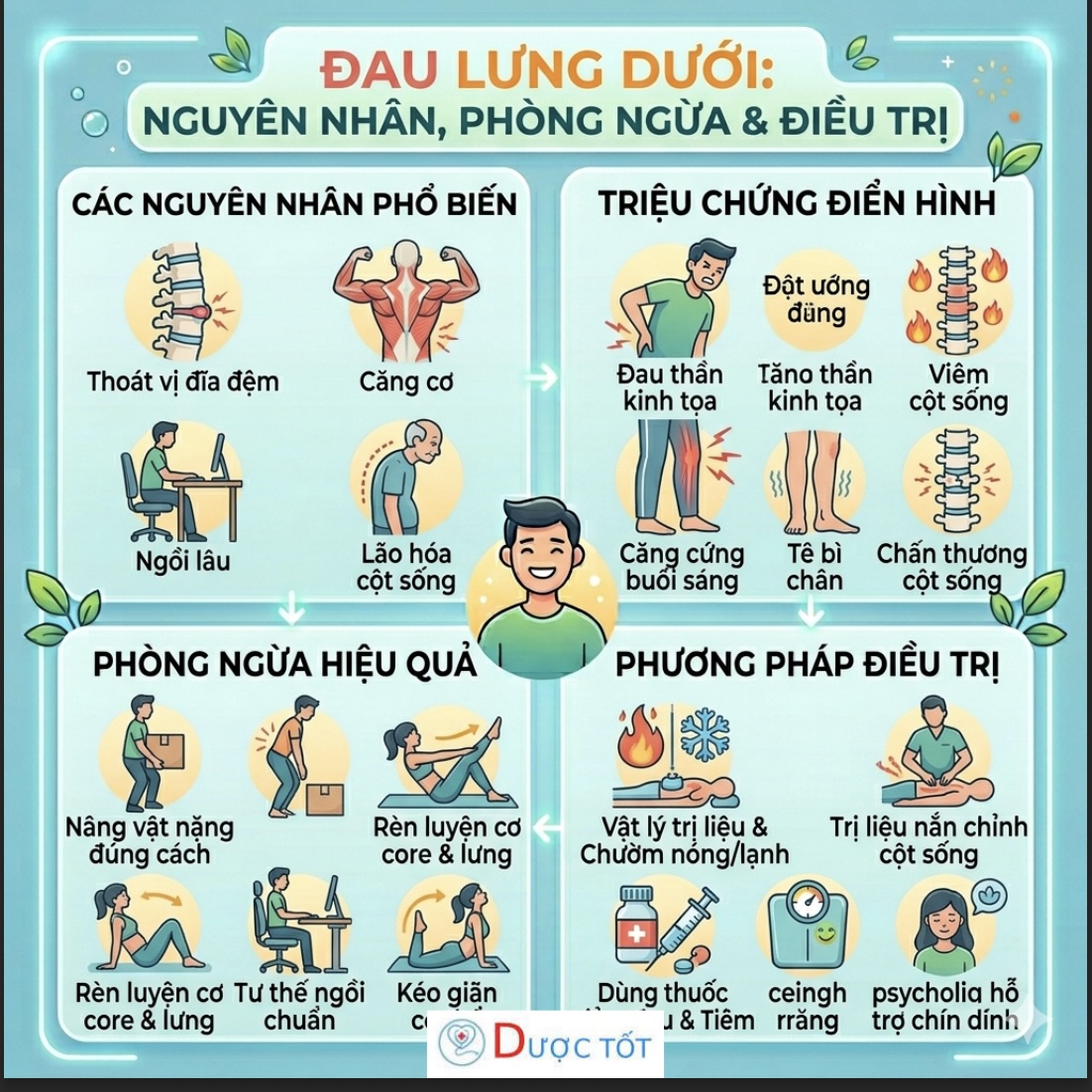 ĐAU LƯNG DƯỚI – NGUYÊN NHÂN & CÁCH GIẢM ĐAU HIỆU QUẢ