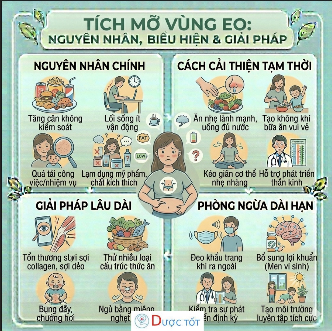 TÍCH MỠ VÙNG EO – NGUYÊN NHÂN VÀ CÁCH GIẢM HIỆU QUẢ