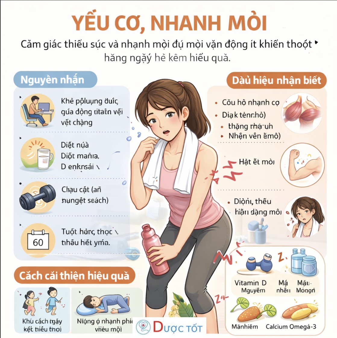 YẾU CƠ, NHANH MỎI – DẤU HIỆU CƠ THỂ ĐANG THIẾU CHẤT