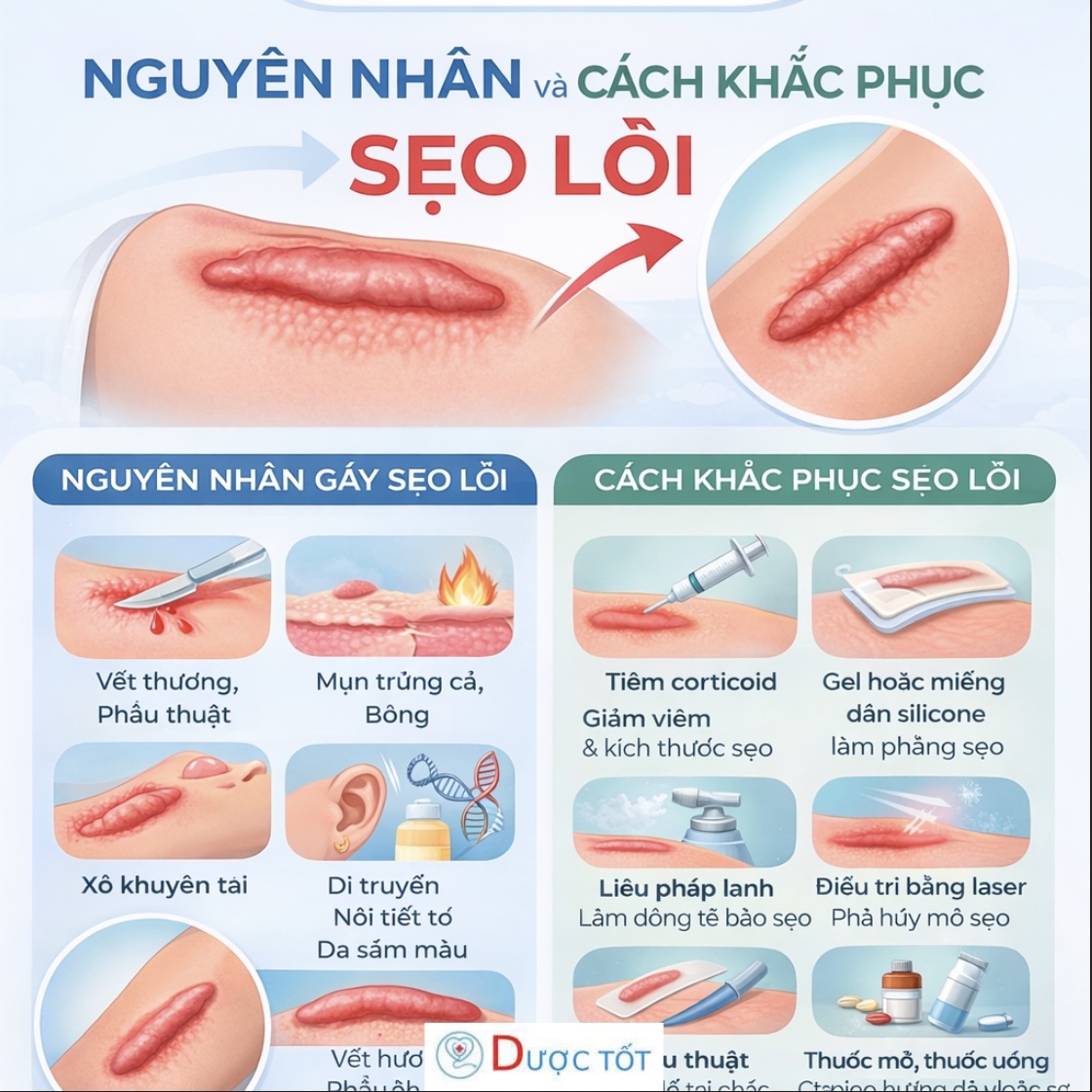 SẸO LỒI – NGUYÊN NHÂN, CÁCH CẢI THIỆN & LIỀU DÙNG HIỆU QUẢ