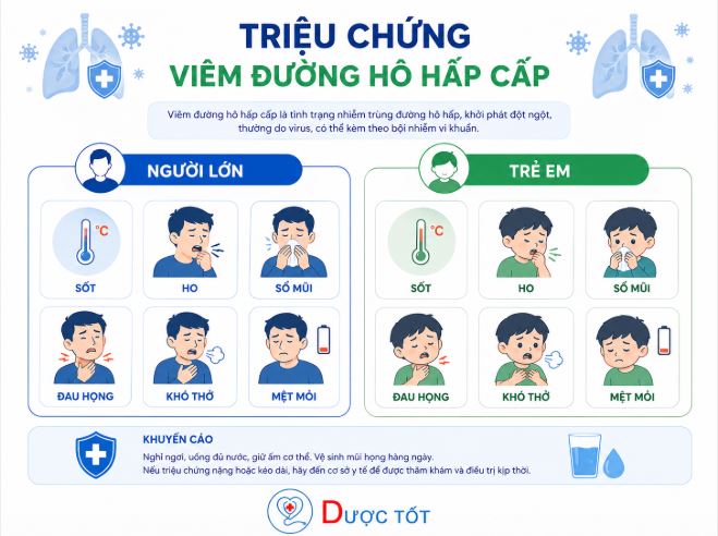 Triệu chứng viêm đường hô hấp cấp ở người lớn và trẻ em