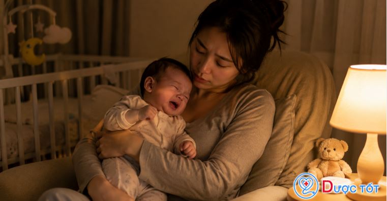 Trẻ sơ sinh mất ngủ ban đêm – Nguyên nhân và cách xử lý