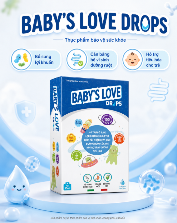 Baby’s Love Drops – Men vi sinh dạng nhỏ giọt cho trẻ em Baby’s Love Drops bổ sung lợi khuẩn cho trẻ em