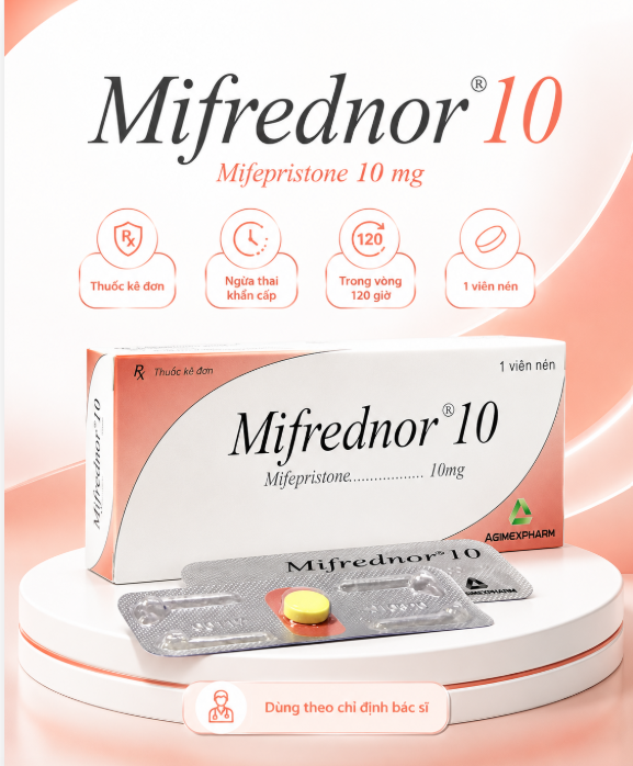 Mifrednor 10 – Thuốc tránh thai khẩn cấp 120 giờ Mifrednor 10 thuốc tránh thai khẩn cấp chứa mifepriston 10 mg