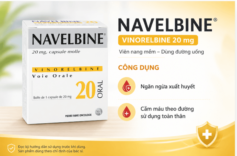 Thuốc Navelbine 20mg Pierre Fabre điều trị ung thư phổi, ung thư vú