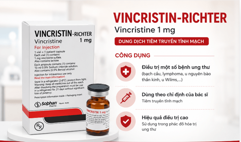 Thuốc Vincristin 1mg Richter chống ung thư