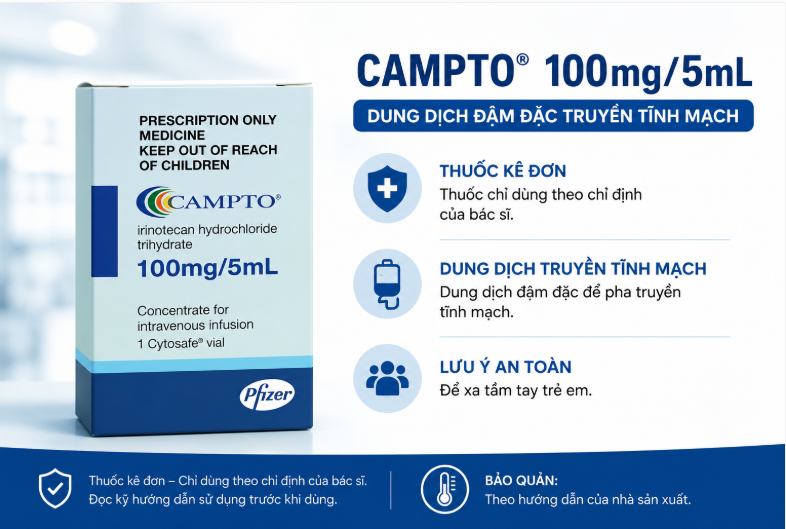 Thuốc Campto 100mg/5ml điều trị một số ung thư