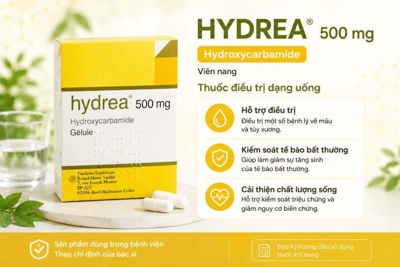 Thuốc Hydrea 500mg điều trị ung thư bệnh về hồng cầu