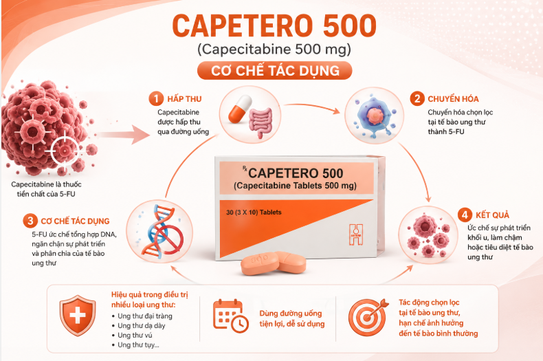 Capetero 500 điều trị ung thư vú