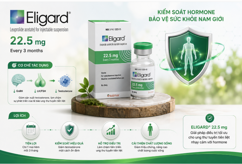 Thuốc tiêm Eligard 22.5mg điều trị triệu chứng của ung thư tiền liệt tuyến