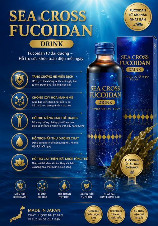 Hình minh hoạ công dụng của Sea Cross Fucoidan Drink thực phẩm bảo vệ sức khỏe