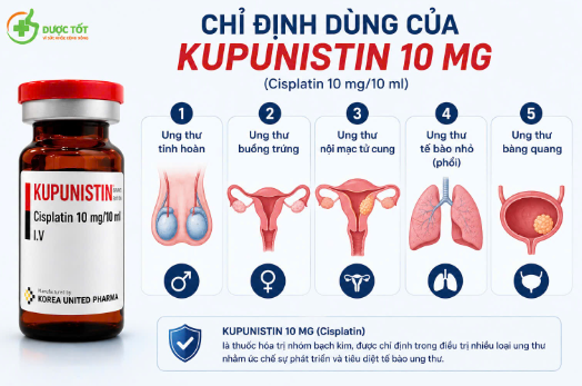 Chỉ định dùng của thuốc Kupunistin 10 mg