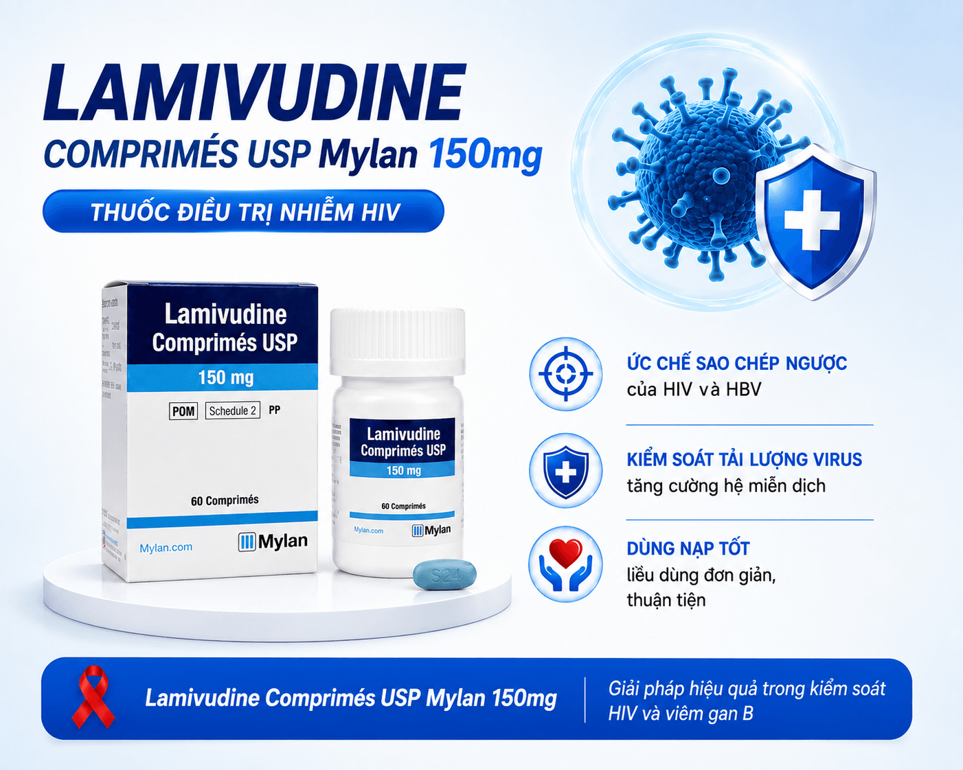 Lamivudine Comprimes Usp Mylan 150mg