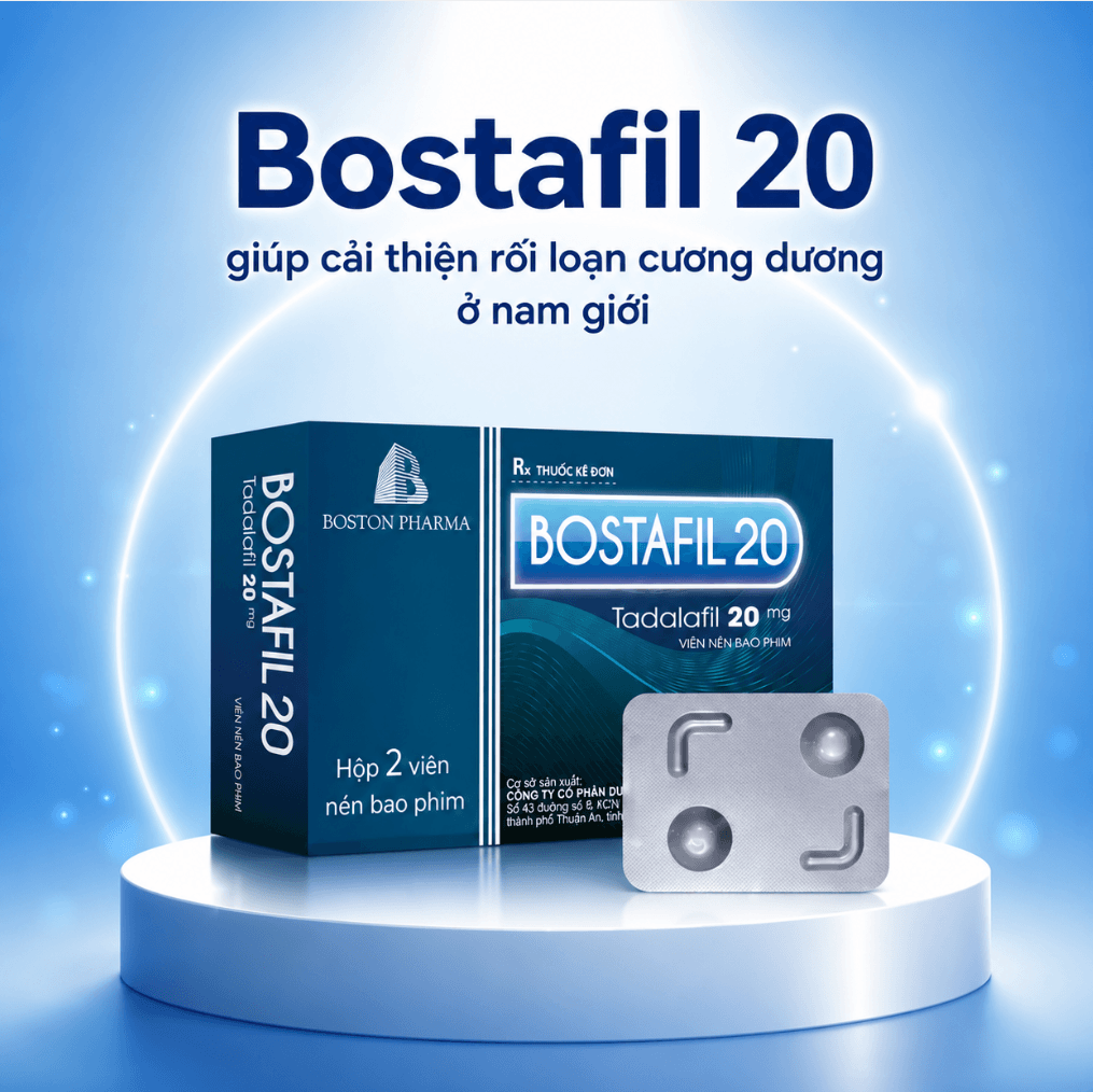 Công dụng Bostafil 20 giúp cải thiện rối loạn cương dương ở nam giới