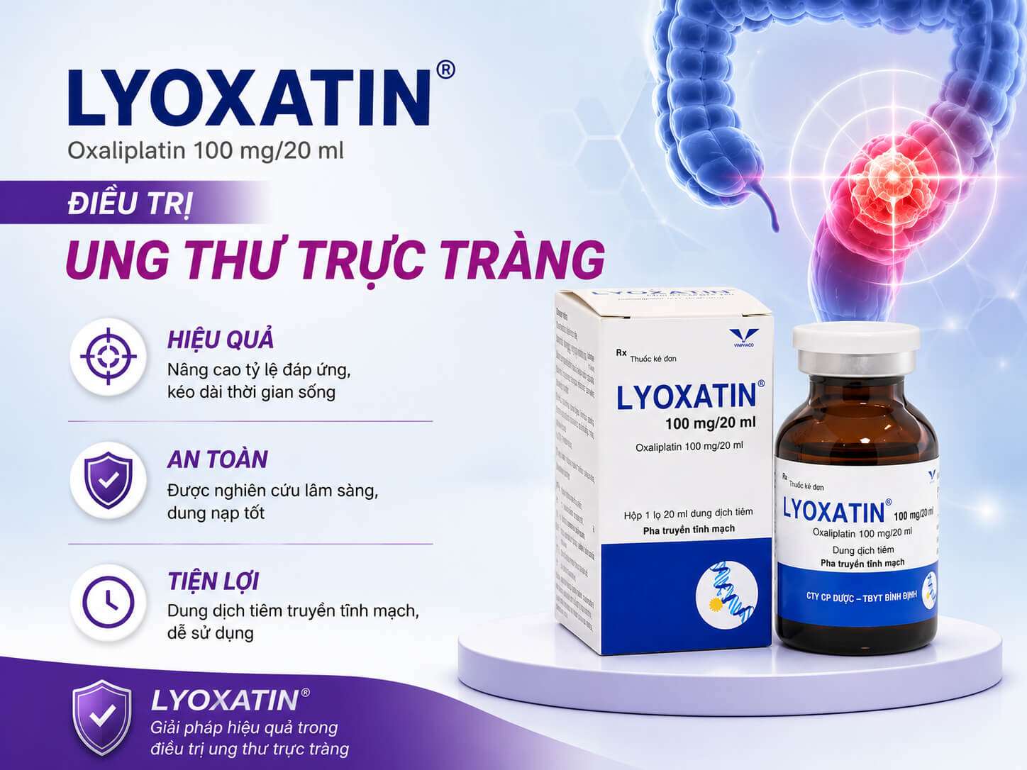 Thuốc điều trị ung thư Lyoxatin 100mg/20ml