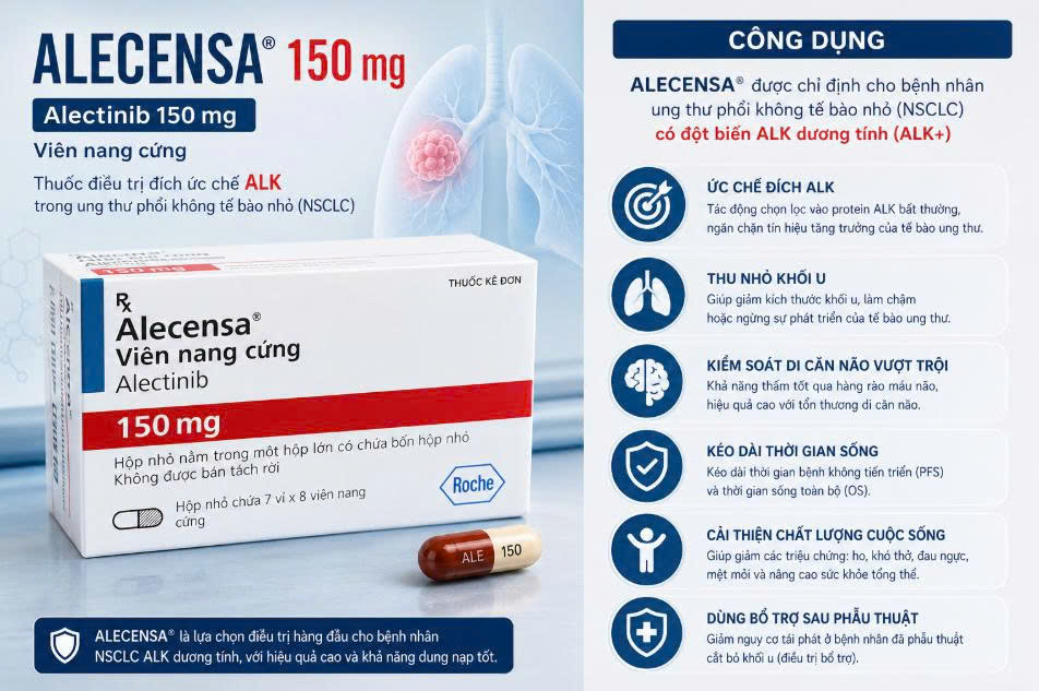Công dụng của thuốc Alecensa 150mg.