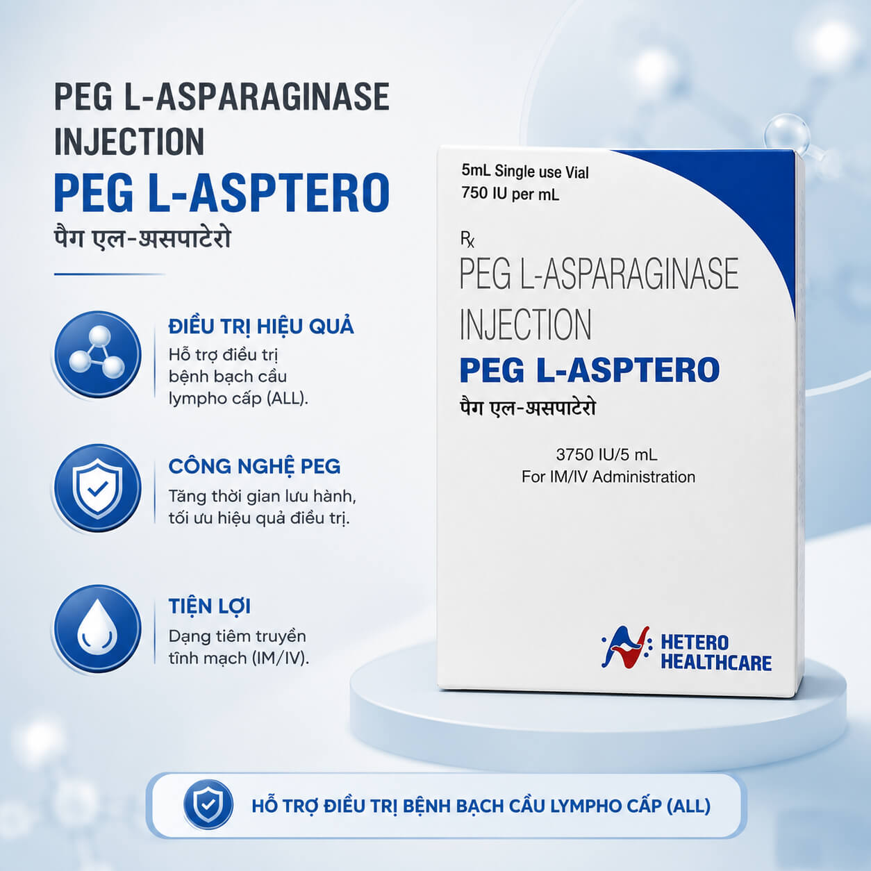 Thuốc điều trị ung thư Peg L-Aspatero 3750IU