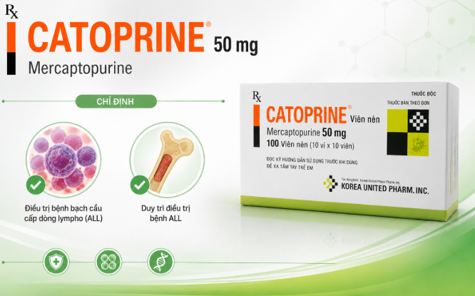 Hình minh họa công dụng của thuốc Catoprine 50mg