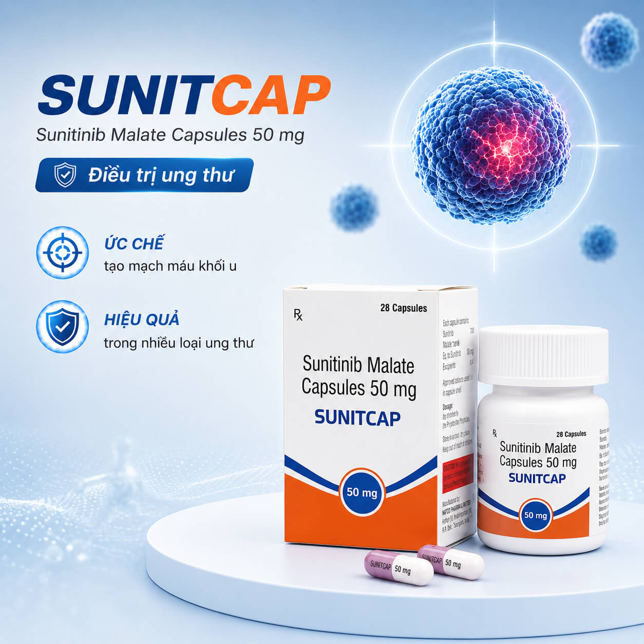 Thuốc điều trị ung thư Sunitcap 50mg