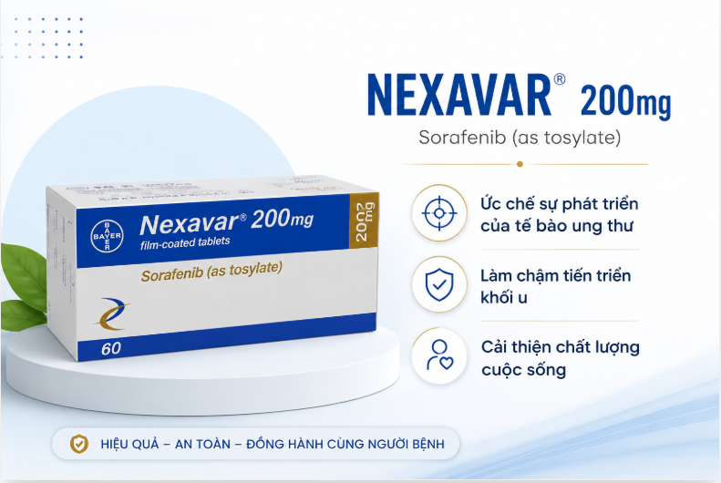Thuốc Nexavar 200mg đặc trị ung thư gan, thận, tuyến giáp. Thuốc Nexavar 200mg đặc trị ung thư gan, thận, tuyến giáp.