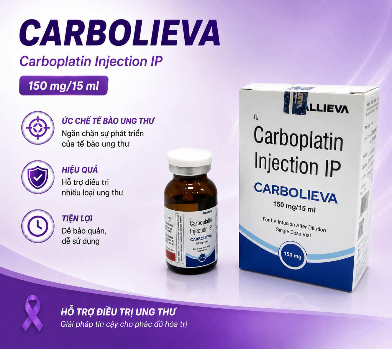 Thuốc điều trị ung thư Carbolieva 150mg/15ml