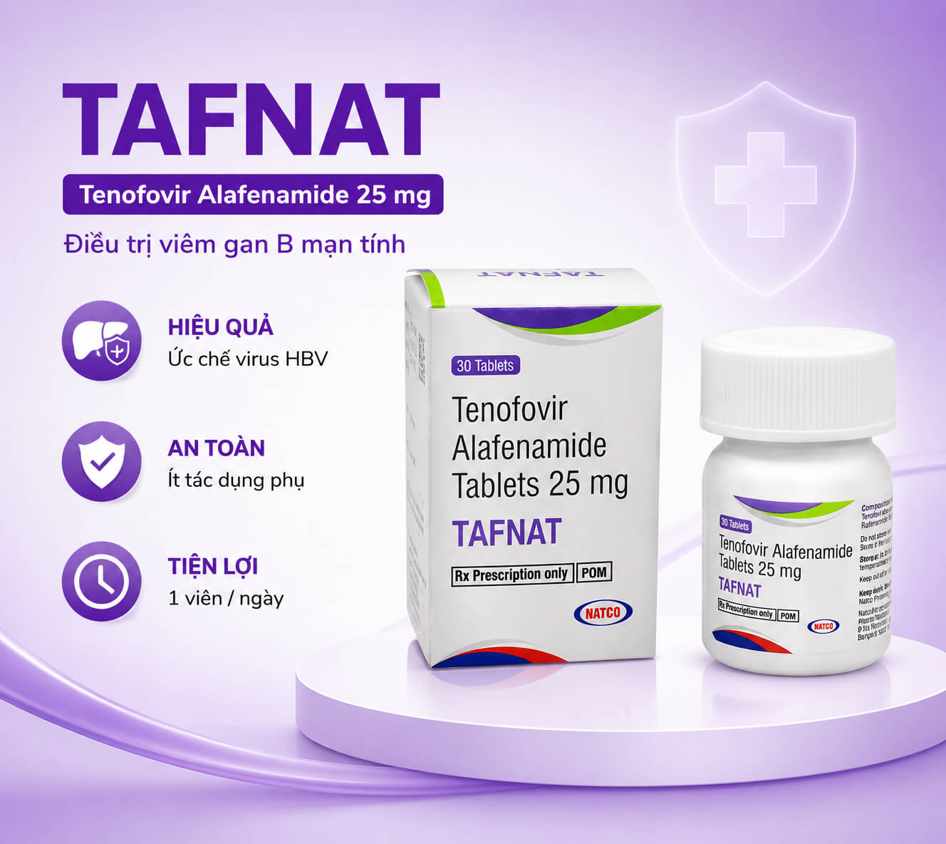 Thuốc điều trị viêm gan Tafnat 25mg