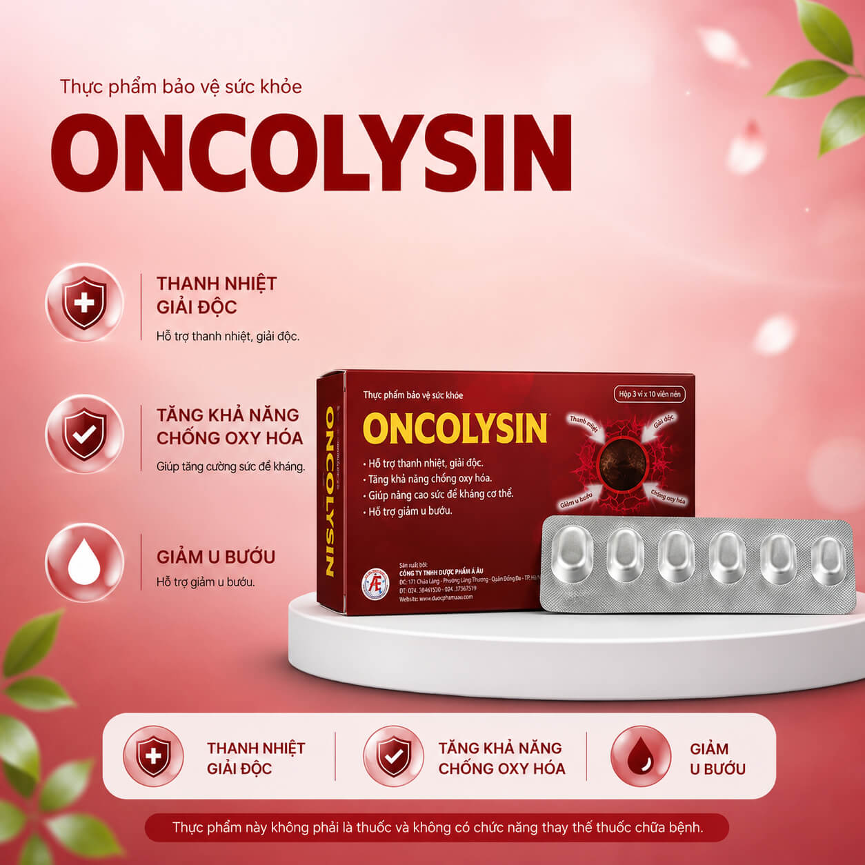 Viên uống Oncolysin hỗ trợ giảm ngừa các bệnh u bướu
