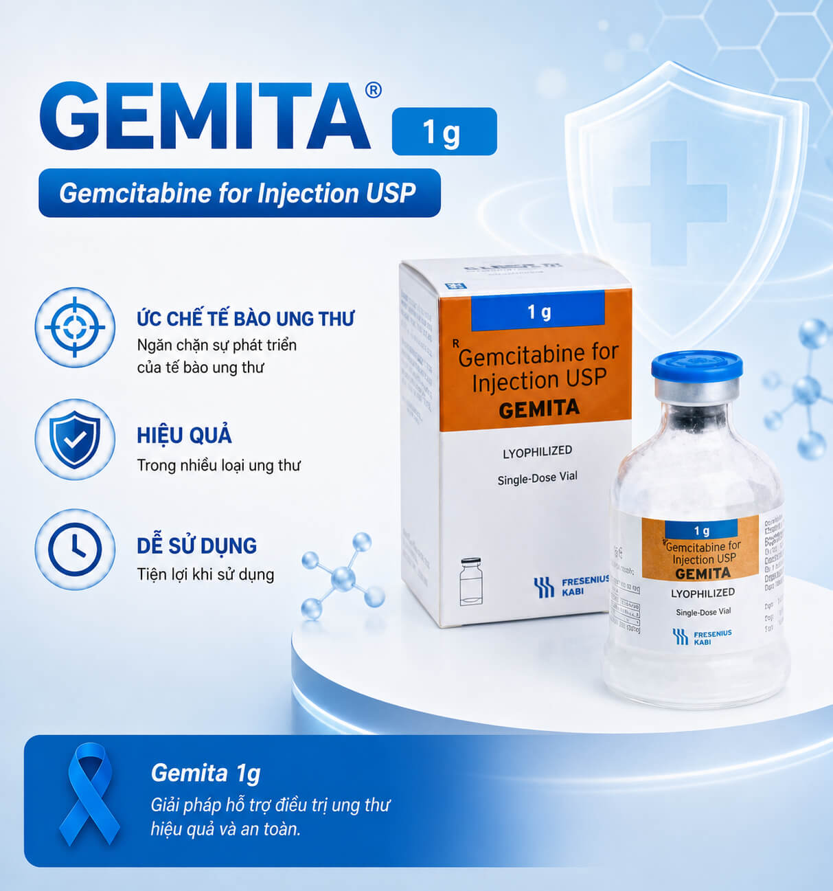Thuốc điều trị ung thư Gemita Kabi 1g