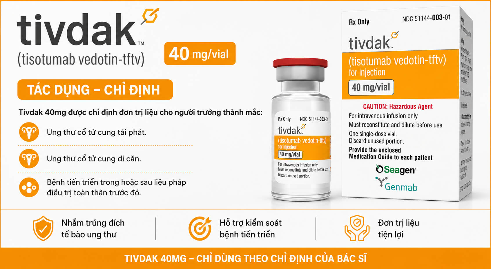 Công dụng thuốc Tivdak 40mg