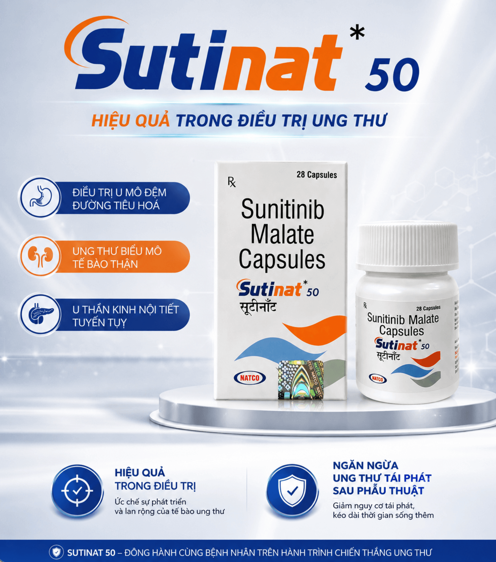 Tác dụng chỉ định thuốc Sutinat 50