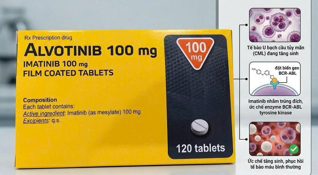 Thuốc Alvotinib 100mg điều trị ung thư bạch cầu tuỷ xương
