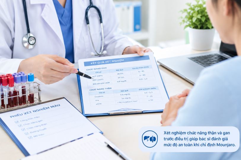 Xét nghiệm chức năng thận và gan trước khi dùng Mounjaro