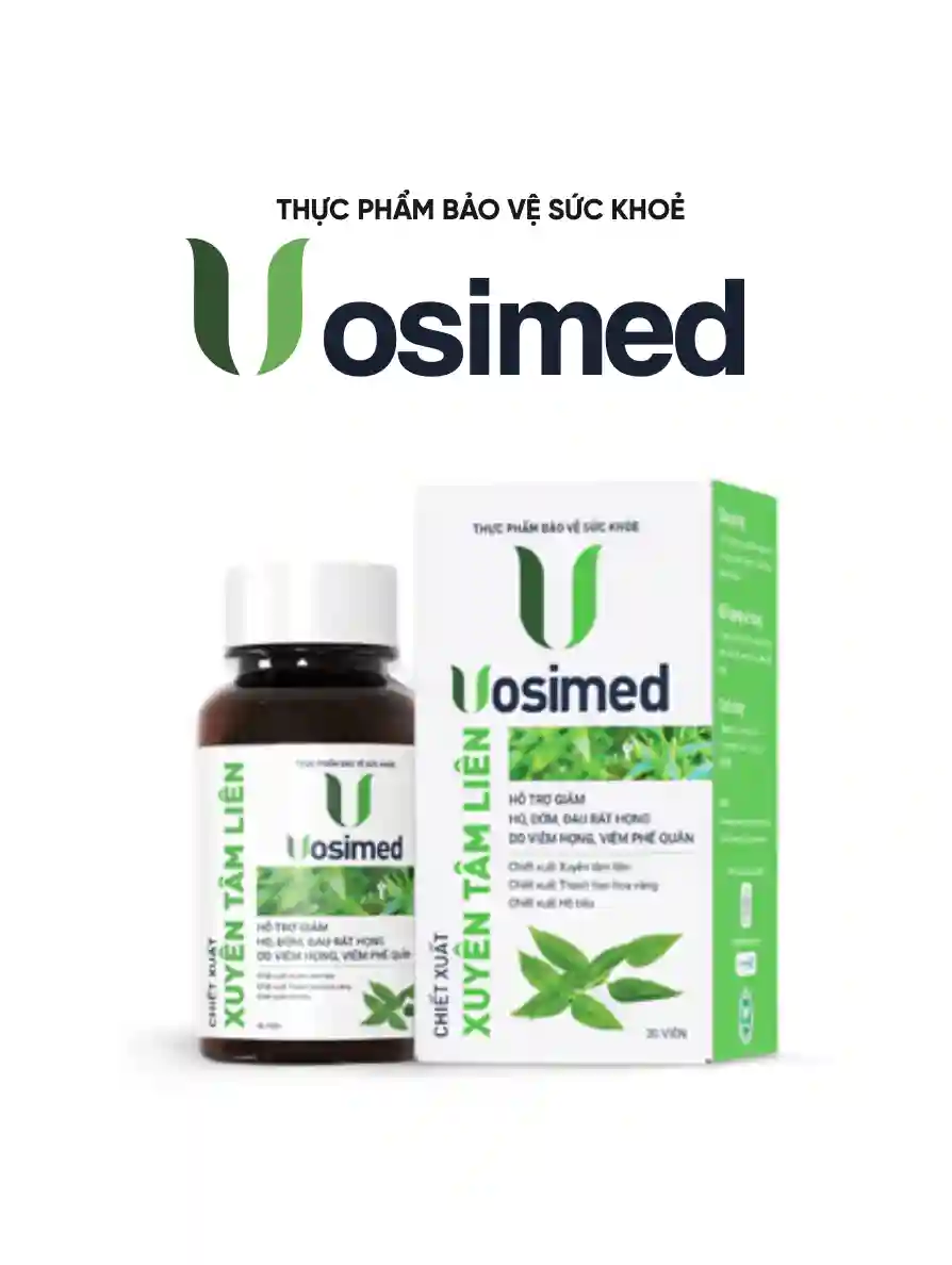 Vosimed - Chiết Xuất Xuyên Tâm Liên - Hỗ Trợ Giảm Ho, Giảm Đờm, Đau Rát Họng