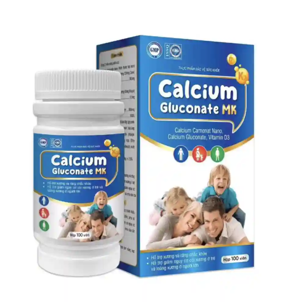 Bổ Sung Canxi Calcium Gluconate mk Tradiphar (C/100v)