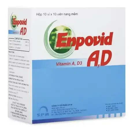 Viên nang Enpovid A,D phòng và điều trị tình trạng thiếu vitamin A, D