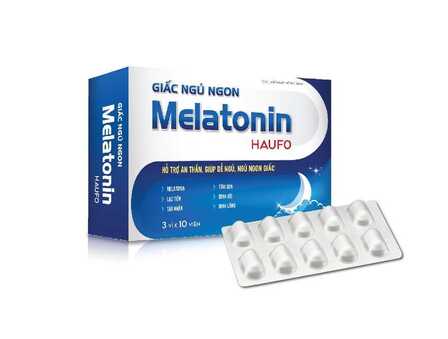Hỗ trợ giấc ngủ ngon melatonine hauf0 mekong (h/30v) Xanh