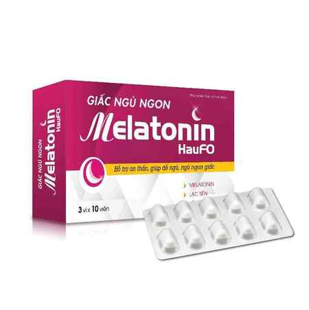Hỗ trợ giấc ngủ ngon melatonine hauf0 mekong (h/30v) Hồng