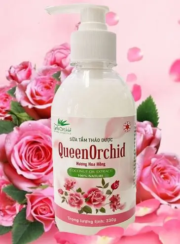 Sữa tắm thảo dược Queen Orchid hương Hoa Hồng 330ml