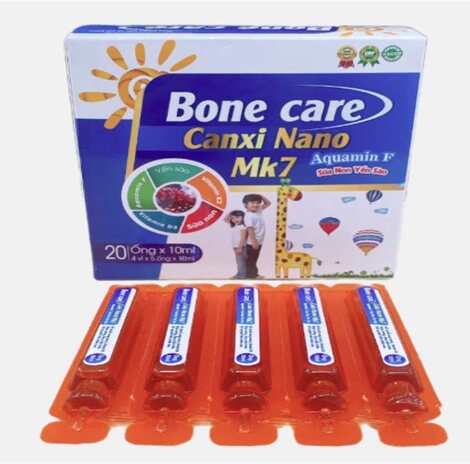 Bone Care Canxi Nano Mk7 phát triển chiều cao, kích thích ăn ngon, xương chắc khoẻ chống còi xương, loãng xương
