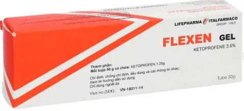 Flexen Gel trị đau cơ, bong gân, bầm tím, trật khớp tuýp 50g