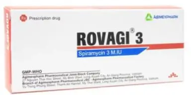 Thuốc Rovagi 3M.IU Agimexpharm điều trị nhiễm khuẩn do vi khuẩn nhạy cảm (2 vỉ x 5 viên)