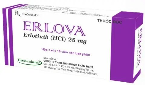 Thuốc Erlova 25mg điều trị u phổi