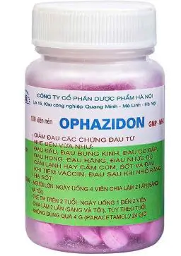 Viên nén Ophazidon Hanoi Pharma giảm đau đầu đau bụng kinh đau cơ bắp