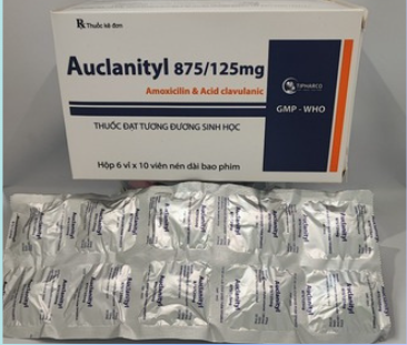 Auclanityl 875/125mg vỉ xé Tipharco (Hộp 6 vỉ x 10 viên)